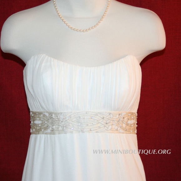 NICOLE MILLER BEADED SILK WEDDING BRIDAL DRESS JA0005 $1980 - Picture 7 of 12